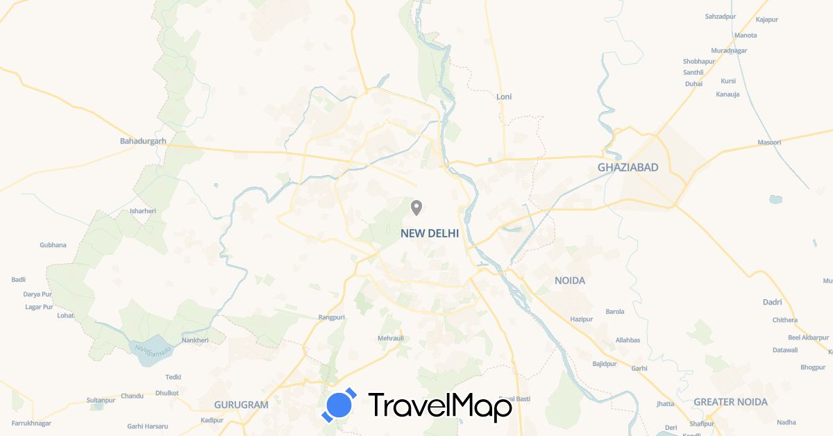 TravelMap itinerary: plane in India (Asia)